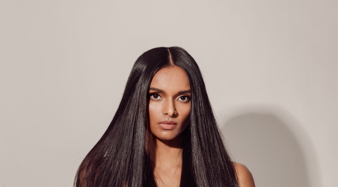 Model with long, healthy straight hair