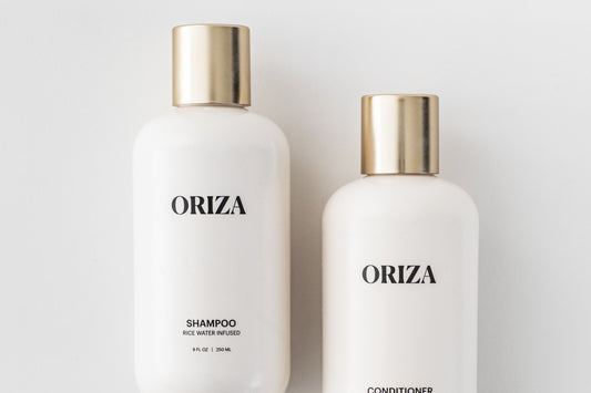 Oriza rice water shampoo and conditioner bottles